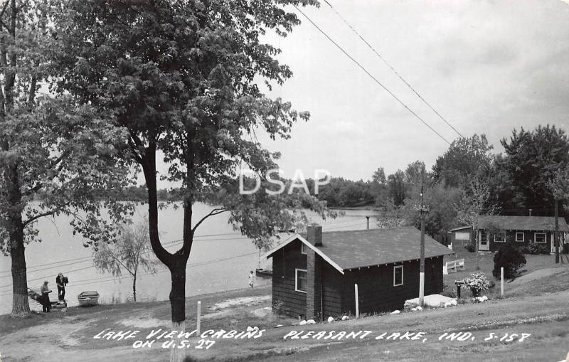 Indiana In Postcard Real Photo Rppc C1950 Pleasant Lake Cabins