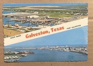 UNUSED POSTCARD - YACHT BASIN & PORT OF GALVESTON, TEXAS