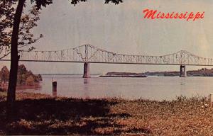 MS - Greenville. Mississippi River and Bridge