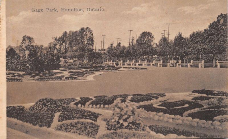 HAMILTON ONTARIO CANADA~GAGE PARK~F H LESLIE PHOTO POSTCARD