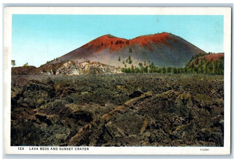 c1960s Lava Bends & Sunset Crater Sunset Mountain Flagstaff Arizona AZ Postcard 