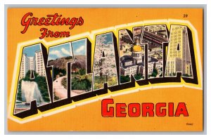 Postcard AL Greetings From Alabama LARGE Letter Card