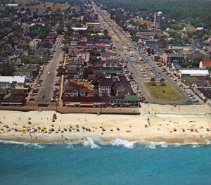 Rehoboth Beach Delaware Postcard Beach Buildings Arial Atlantic Ocean Unused