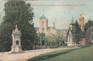 IPSWICH, UPPER ARBORETUM & QUEEN ELIZABETH'S GRAMMAR SCHOOL - Vintage POSTCARD