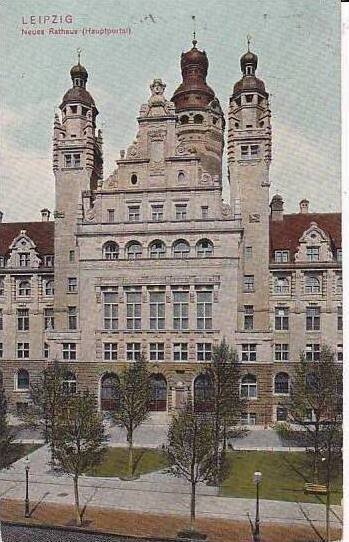 Germany Leipzig Neues Rathaus Hauptportal