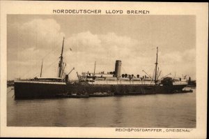 NORDDEUTHSCHER LLOYD BREMEN Reichspostdampfer Gneisenau Steamship c1910 Postcard