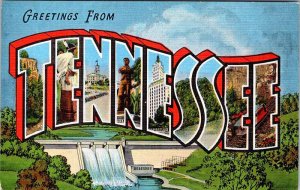 Postcard DAM SCENE State of Tennessee TN AM2548