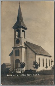 RAKE IA SYNOD CHURCH ANTIQUE REAL PHOTO POSTCARD RPPC