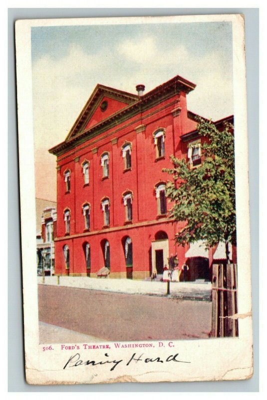 Vintage 1909 Postcard Ford's Theatre Lincolns Death Place Washington DC