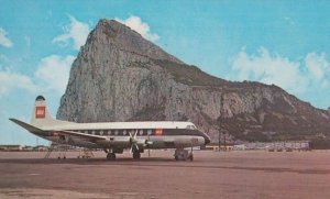 BEA Plane at Gibraltar Airport Vintage Postcard