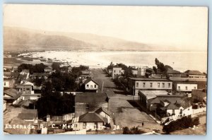 Ensenada Baja California Mexico Postcard Ja Street Aerial View c1910 RPPC Photo