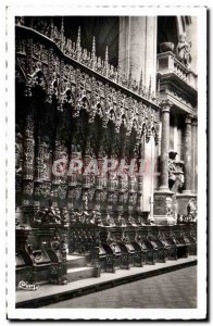 Old Postcard Auch Basilica St. Mary Fragment woodwork and details of the choi...