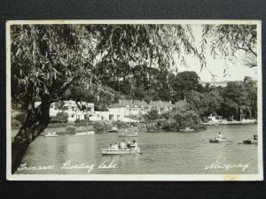 Cornwall NEWQUAY Trenance Boating Lake c1950s RP Postcard