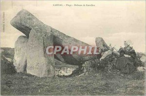 Old Postcard Carnac Plage dolmen Keraillan Folklore