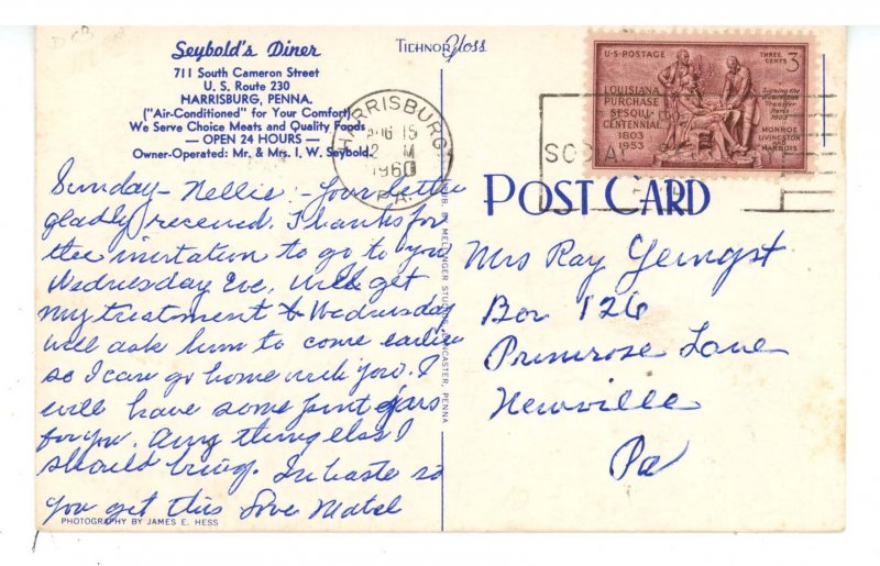 PA - Harrisburg. Seybold's Diner ca 1950's