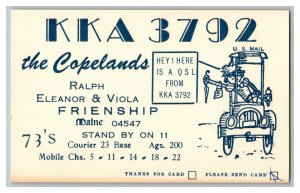 Postcard QSL Radio Card From Friendship Maine KKA 3792 