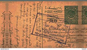 Pakistan Postal Stationery 9 p to Calcutta