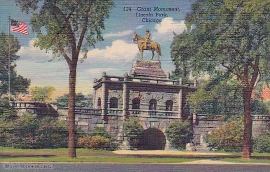 Illinois Chicago Grant Monument Lincoln Park 1947