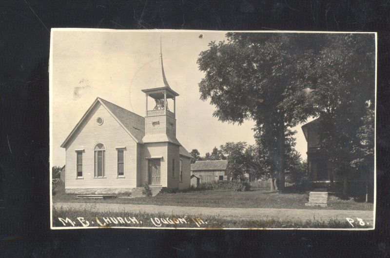 RPPC COAGAN IOWA METHODIST EPISCOPAL CHURCH 1910 REAL PHOTO POSTCARD