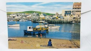 Fishing Boats WH80 & WH191 in Harbour West Bay Dorset Vtg Salmon Postcard 1970s