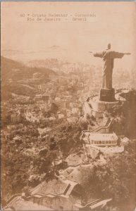 Brazil Rio de Janeiro Cristo Redentor Corcovado Vintage RPPC C150