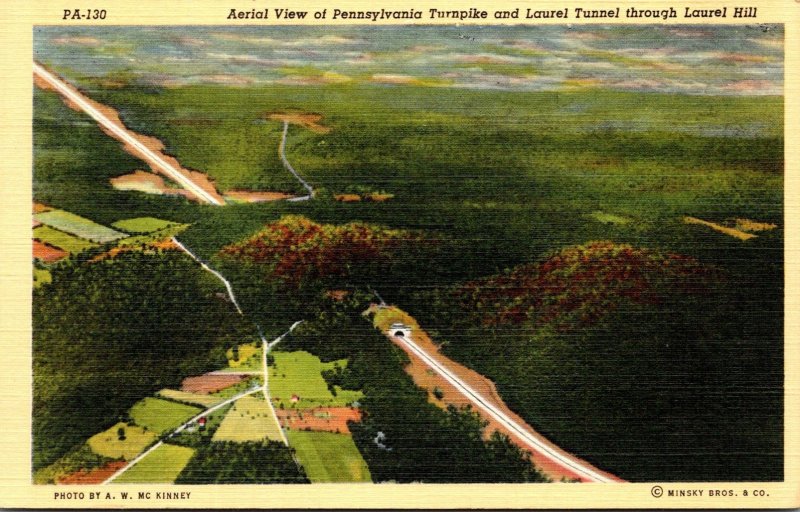 Pennsylvania Turnpike Aerial View Of Turnpike and Laurel Tunnel Through Laure...