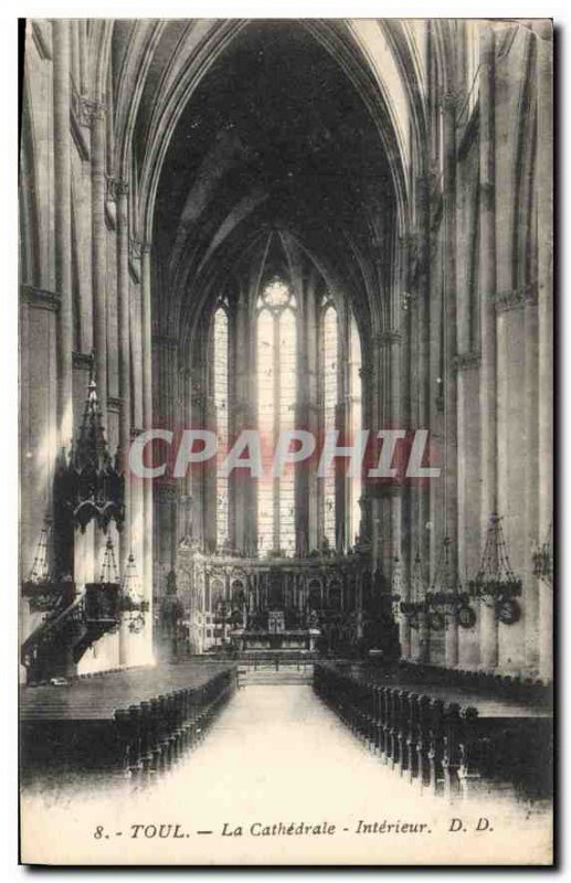 Old Postcard Toul the Cathedral Interior