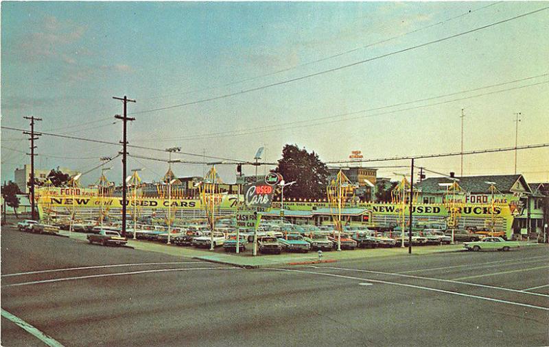 Stockton CA Eagle Ford Sales Auto Dealership Postcard