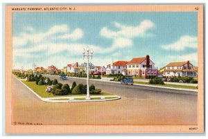 c1950's Margate Parkway Classic Cars Houses Atlantic City New Jersey NJ Postcard