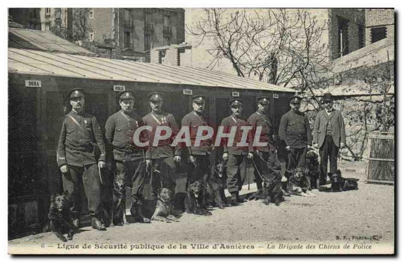 Old Postcard League of Public Safety of the City of Asnieres Brigade of Polic...