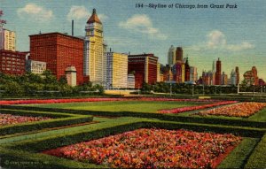 Illinois Chicago Skyline From Grant Park Curteich