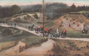 North Cotswold Hounds Cover Broadway Antique Hunting Postcard