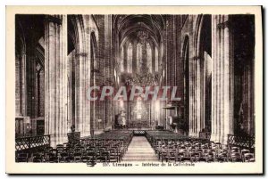 Old Postcard Limoges Interior of The Cathedral