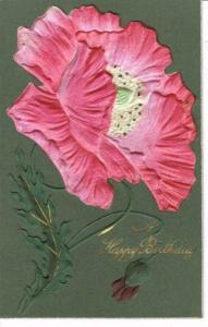 HEAVLY EMBOSSED LOVELY BIRTHDAY POSTCARD POPPY PUBLISHER BEAGLES 1911