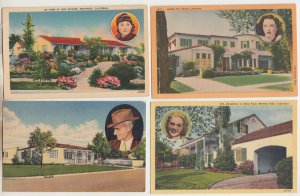 P3331 JL 4 dif postcards famous people, ernie pyle,hedy lemarr,jane withers,faye