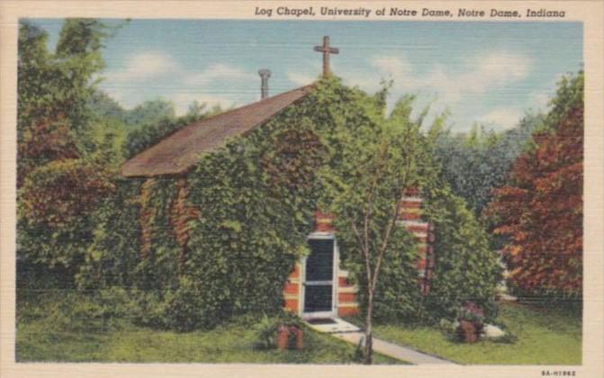 Indiana South Bend Log Chapel University Of Notre Dame Curteich