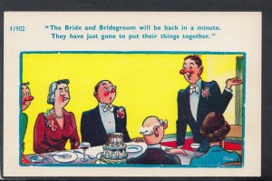 Comic Postcard - Saucy / Risque / Wedding / Bride / Bridegroom / Meal   G207