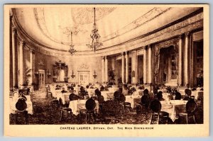 Main Dining Room, Chateau Laurier, Ottawa, Ontario, Vintage Sepia Postcard