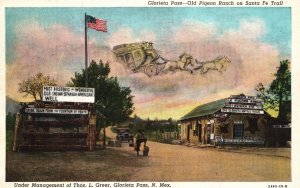 New Mexico Pass Pigeon Ranch Old Well Santa Fe Trail Vintage Postcard