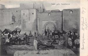 CASABLANCA MOROCCO AFRICA~TOWN GATE~R HELRICH PUBLISHED PHOTO POSTCARD c1907