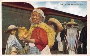 Fruit Seller Baby Railroad Train Depot Platform Mexico 1920s postcard