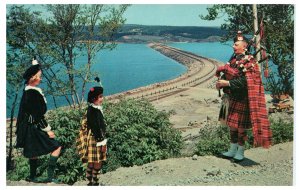 Cape Breton Road to the Isles Causeway Scenic Bagpiper Vintage Postcard