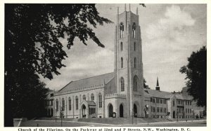 Vintage Postcard 1920's Church Of Pilgrims Parkway On Northwest Washington DC