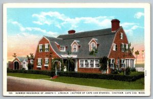 Chatham Cape Cod Massachusetts Joseph C. Lincoln Residence Postcard  1914