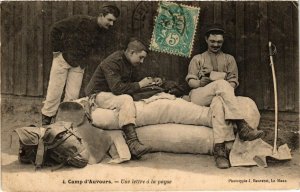 CPA Camp d'AUVOURS - Une lettre a la payse (299361)