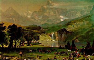 Wyoming Cody Whitnet Gallery Of Western Art Indian Encampment In Thr Ro...