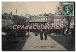 Old Postcard Caen Military Music Place De La Republique