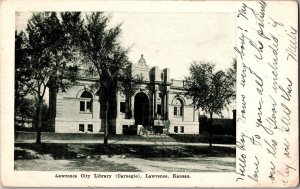 Lawrence City Carnegie Library, Lawrence KS Undivided Back Vintage Postcard N78