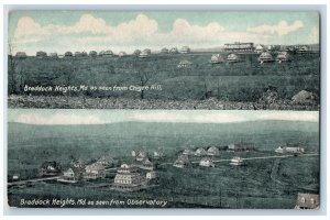 Braddock Heights Maryland MD Postcard Seen From Chigre Hill & Observatory c1910