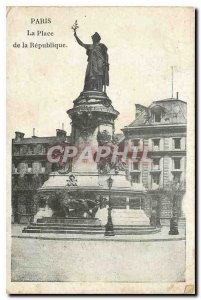 Old Postcard Paris Place de la Republique